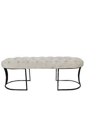 Viego Siyah Bench Puf,Metal