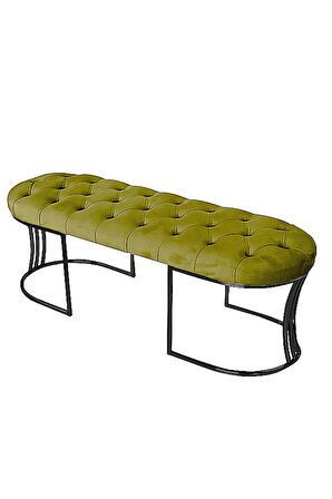 Viego Siyah Bench Puf,Metal