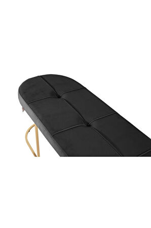 Viego Gold Exclusive Bench Lüks Metal Gold Ayak, Chester Model Yatak Ucu Antrasit Puf