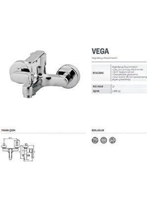 Vega Krom Banyo Bataryası VG2840