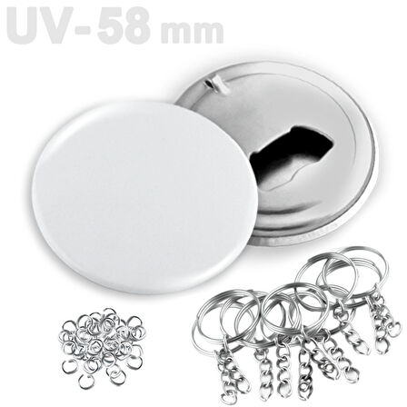 58 mm UV Baskıya Uygun Buton Şişe Açacağı Anahtarlık VG58UVAN 250 adet
