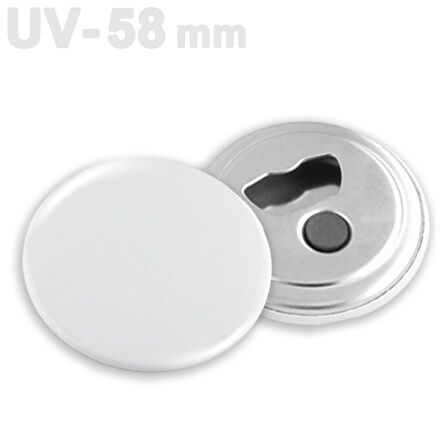 58 mm UV Baskıya Uygun Buton Şişe Açacağı VG58UVBAM 100 adet