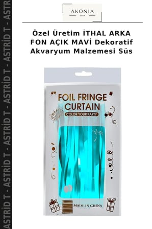Özel Üretim İTHAL ARKA FON AÇIK MAVİ Dekoratif Akvaryum Malzemesi Süs
