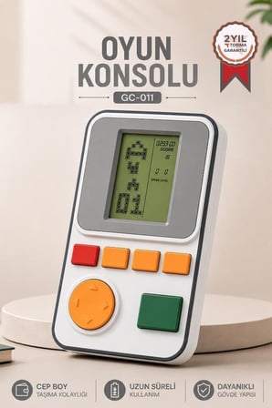 Oyun Kolu Atari Joystick Tetris Gameboy GC011 Beyaz Seyyar Konsol Eğlence Cihazı Hobi Aleti