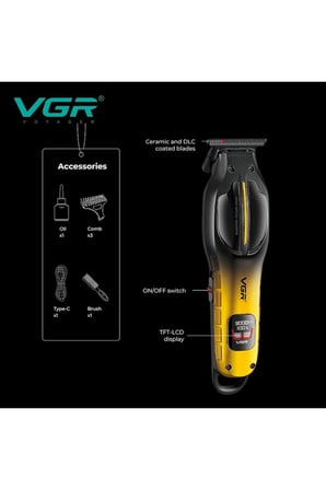 V-226 Tam Metal Gövde DLC Bıçaklı Saç Sakal Çizim Makinesi Trimmer