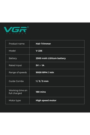V-226 Tam Metal Gövde DLC Bıçaklı Saç Sakal Çizim Makinesi Trimmer