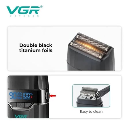 V-308 Çift Folyo Başlıklı Şarjlı Sakal Sakal Kesme Sinekkaydı Makinesi