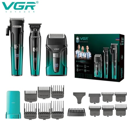 V-694 Berber Tipi 3'lü Saç Sakal Tıraş Makinesi ve Shaver Seti