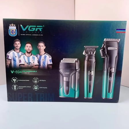 V-694 Berber Tipi 3'lü Saç Sakal Tıraş Makinesi ve Shaver Seti