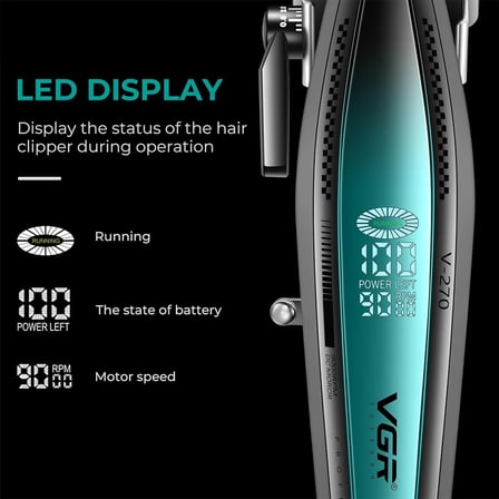 V-992 Profesyonel Şarjlı  Tıraş Makinesi - 9000 RPM Seramik T-Bıçak Saç Sakal Trimmer