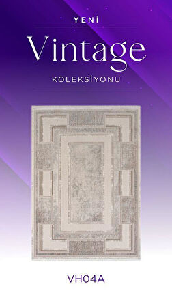 Royal Halı Vintage VH04A Krem Vizon Akrilik Yumuşak Dokulu Modern Çizgili Halı