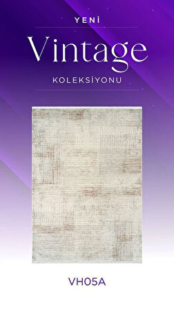 Royal Halı Vintage VH05A Krem Vizon Akrilik Yumuşak Dokulu Modern Eskitme Halı