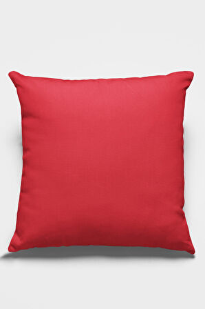 Kırmızı Düz 2'li Set Çift Taraflı Kırlent Kılıfı 2KRL023