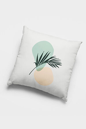 Renkli Yapraklı Çift Taraflı 4'lü Set Kırlent Kılıfı 4KR009