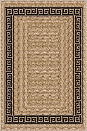 Bej Kaymaz Tabanlı Hasır Jüt Görünümlü Mutfak Halısı AR1074