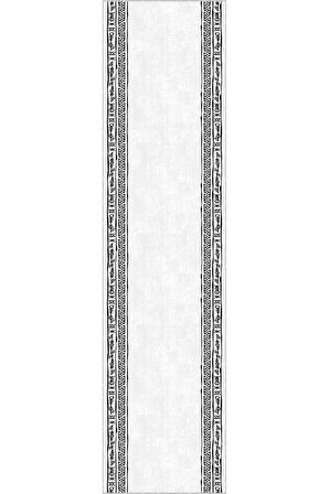 Beyaz Kaymaz Çerçeveli Kesme Rulo Özel Ölçülü Yolluk AR1096