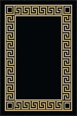 Siyah Gold Çerçeveli Kaymaz Tabanlı Dekoratif Halı AR136