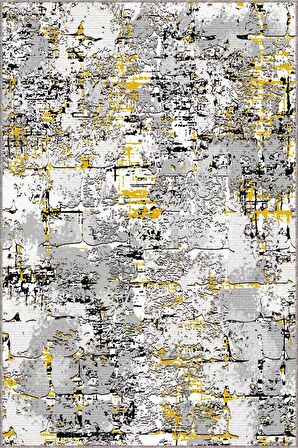 Sarı Kaymaz Vintage Kesme Rulo Halı Özel Ölçülü Yolluk AR237