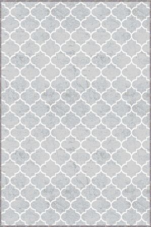 Gri Kaymaz Fas Desen Kesme Rulo Özel Ölçülü Yolluk AR249