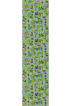 Yeşil Kaymaz Çocuk Kreş Kesme Rulo Özel Ölçülü Yolluk AR251