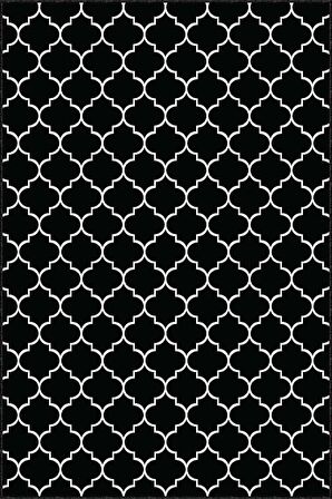 Siyah Kaymaz Fas Desen Kesme Rulo Özel Ölçülü Yolluk AR266