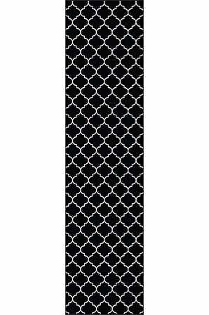 Siyah Kaymaz Fas Desen Kesme Rulo Özel Ölçülü Yolluk AR266