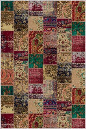 Renkli Kaymaz Patchwork Kesme Rulo Özel Ölçülü Yolluk AR267