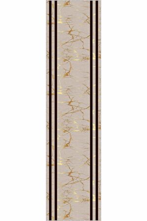 Bej Kaymaz Çerçeveli Kesme Rulo Özel Ölçülü Yolluk AR300