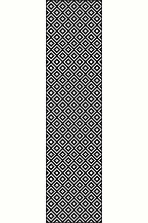 Siyah Kaymaz Karo Desen Kesme Rulo Özel Ölçülü Yolluk AR305