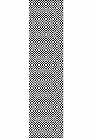 Siyah Kaymaz Karo Desen Kesme Rulo Özel Ölçülü Yolluk AR306