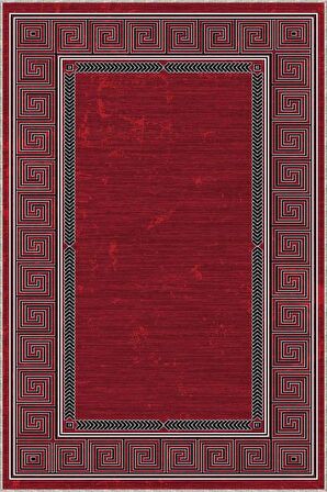 Bordo Karabağ Kaymaz Tabanlı Makinede Yıkanabilir Halı AR319