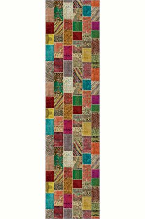 Renkli Kaymaz Patchwork Kesme Rulo Özel Ölçülü Yolluk AR320