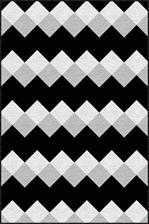 Siyah Kaymaz Zigzag Kesme Rulo Özel Ölçülü Yolluk AR325