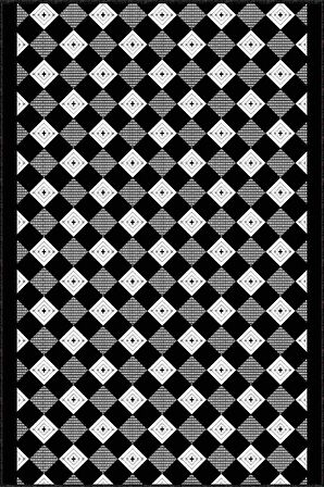 Siyah Kaymaz Kareli Kesme Rulo Özel Ölçülü Yolluk AR354