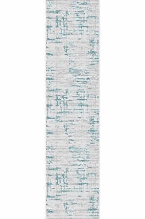 Turkuaz Kaymaz Vintage Kesme Rulo Özel Ölçülü Yolluk AR364