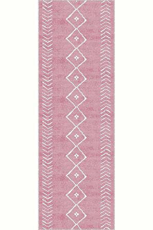 Pembe Kaymaz Moroccan Kesme Rulo Özel Ölçülü Yolluk AR385