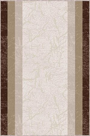 Bej Kaymaz Çerçeveli Kesme Rulo Özel Ölçülü Yolluk AR449