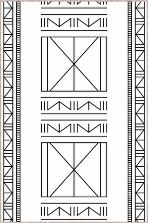 Beyaz Kaymaz Taban Etnik Kesme Rulo Özel Ölçülü Yolluk AR513