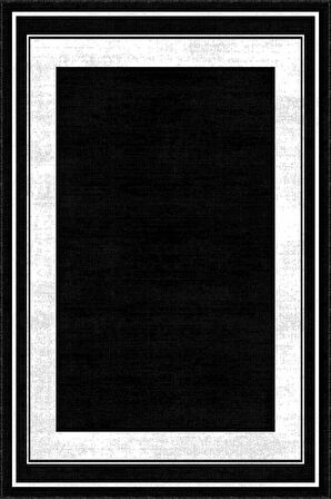 Siyah Çerçeveli Kaymaz Taban Makinede Yıkanabilir Halı AR530