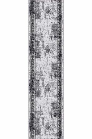 Gri Kaymaz Versace Desen Kesme Rulo Özel Ölçülü Yolluk AR552