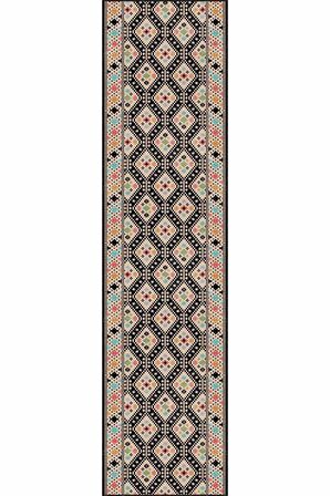 Renkli Kaymaz Klasik Motifli Özel Ölçü Rulo Yolluk AR557