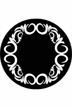 Siyah Çerçeveli Kaymaz Taban Yıkanabilir Yuvarlak Halı AR595