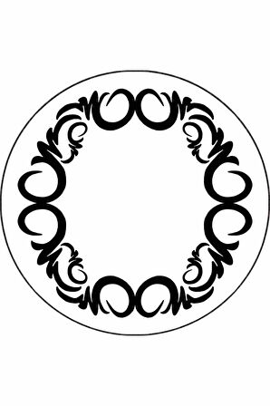 Beyaz Çerçeveli Kaymaz Taban Yıkanabilir Yuvarlak Halı AR596