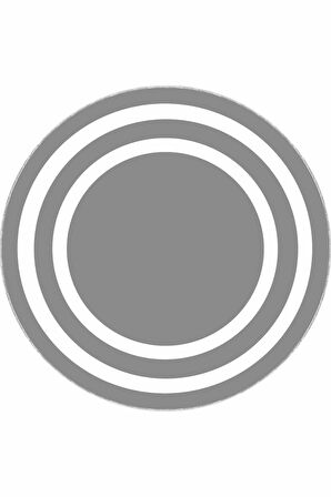 Gri Çerçeveli Kaymaz Tabanlı Yıkanabilir Yuvarlak Halı AR600