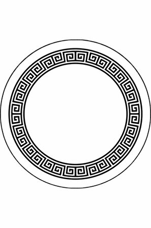 Beyaz Çerçeveli Kaymaz Taban Yıkanabilir Yuvarlak Halı AR602