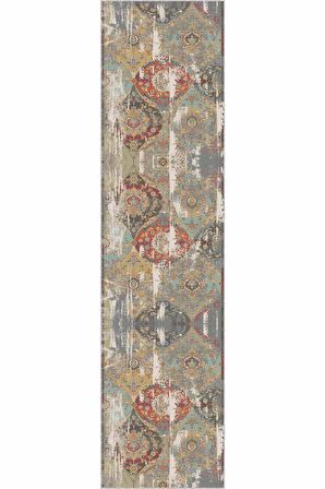 Renkli Kaymaz Klasik Motifli Özel Ölçü Rulo Yolluk AR650