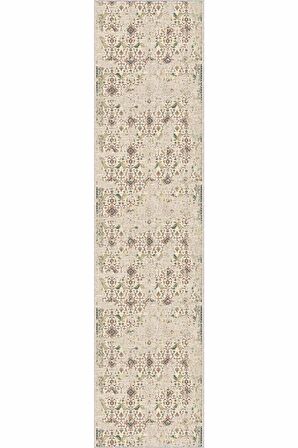 Krem Kaymaz Klasik Motifli Kesme Rulo Özel Ölçü Yolluk AR652