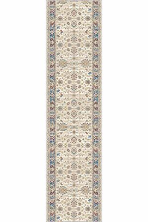 Krem Kaymaz Klasik Motifli Kesme Rulo Özel Ölçü Yolluk AR657