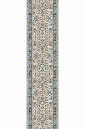 Mavi Kaymaz Klasik Motifli Kesme Rulo Özel Ölçü Yolluk AR666