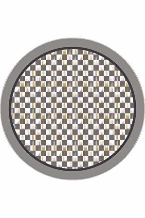 Gri Kaymaz Tabanlı Mackenzie Yuvarlak Mutfak Halısı AR877